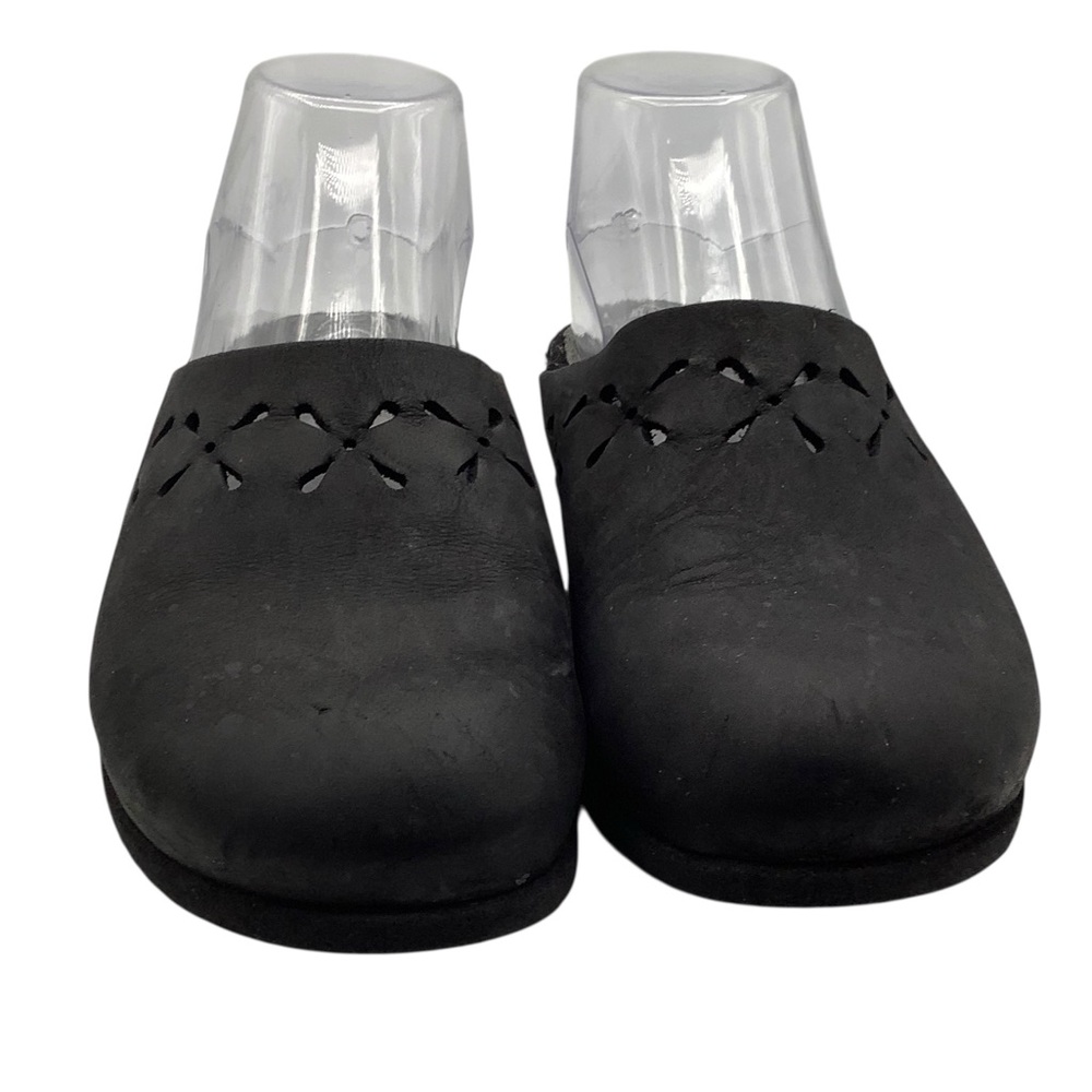 Mephisto Black Slip-On Suede Clogs